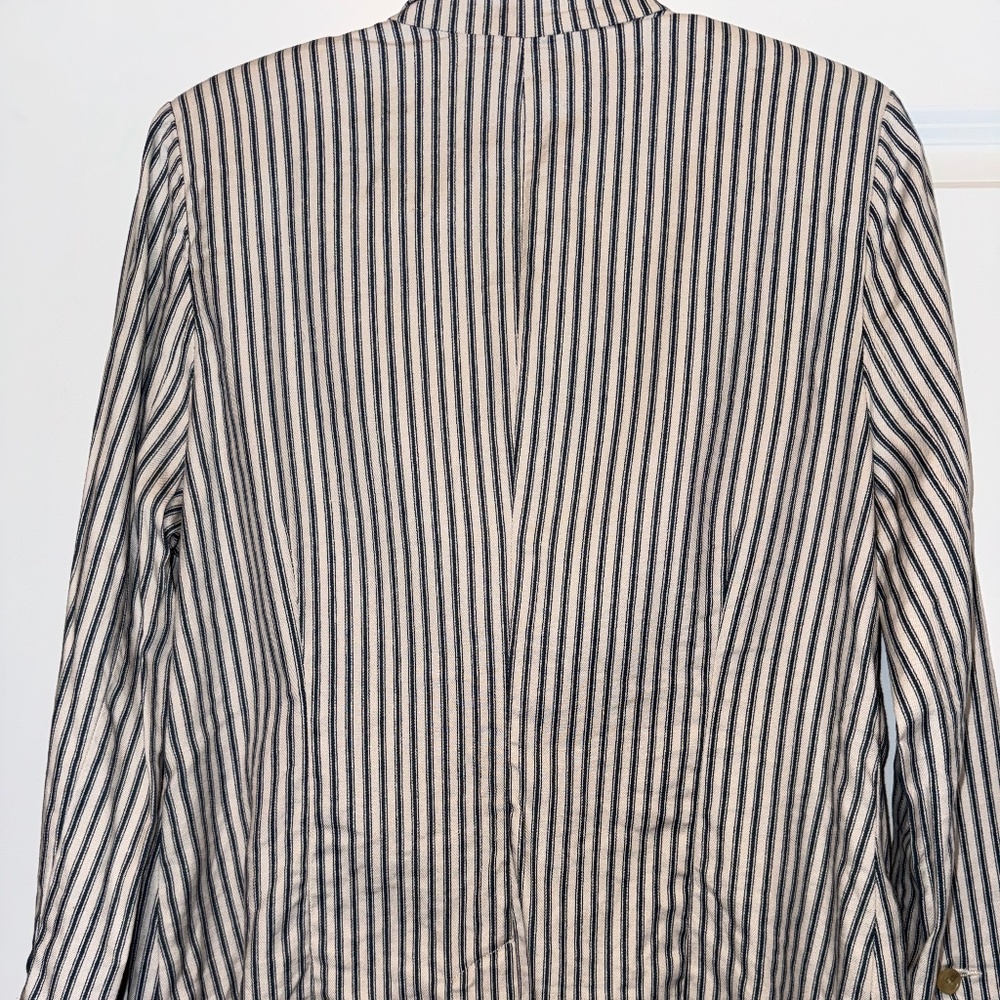 EVEREVE Thea Blazer linen Blend Navy Stripe S - Picture 7 of 7